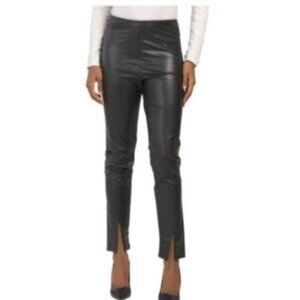 NEW Bagatelle Black Vegan Leather Split Hem Business Casual Dressy Leggings Sml